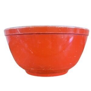 Vintage PYREX 402 1 1/2 Quart 7 1/8" Red Mixing Nesting Bowl Primary Set